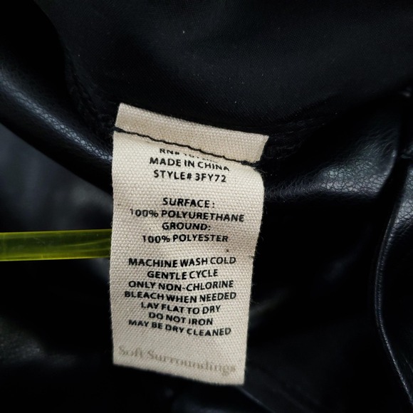 Soft Surroundings Pants Womens PM Black Faux Leather Cropped Wide Leg Pull On - Picture 15 of 15